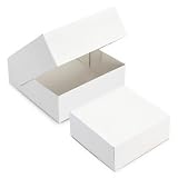 FaisTonGateau – Lote de 50 cajas para repostería (20 x 8 cm, 50 cajas cuadradas de entremetetes, color blanco)