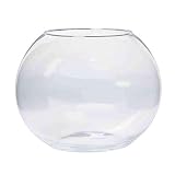 INNA-Glas Jarrón Redondo Tobi de Cristal, Transparente, 20,5cm, Ø 25cm - Florero de Mesa - Pecera Decorativa