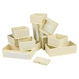 DIMJ Organizador Cajones Juego de 12 Cajas Almacenaje Plegables de Tela Para Guardar Ropa, Cajas Organizadoras de Almacenamiento de Cajones Divisores para Sujetadores, Calcetines, Ropa Interior（beige）