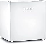 SEVERIN Nevera de 45 litros, nevera pequeña y extrasilenciosa con bisagra reversible, mini nevera de bajo consumo con 1 estante de seguridad y 2 estantes de puerta, blanco, KB 8872