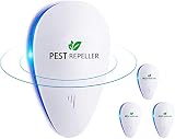 WARDBES Repelente Ultrasónico de Plagas,Repelente Ultrasonico de Ratas,para Interiores Anti Cucarachas, Moscas,Mosquitos,Ratones,Arañas,100% Inofensivo para Mascotas y Humanos (4 Paquetes)