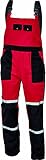 DINOZAVR Tayra Impermeable Pantalones con Peto de Trabajo para Hombre - Resistente al Aceite para Mecánicos - Rojo EU62