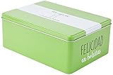 Taberseo Caja Té Metal, Hojalata, Verde, 20 x 15 x 9 cm