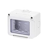 Caja de superficie estanca Serie 27 para mecanismos SYSTEM de GEWISS - IP55-3 Módulos - Gris RAL 7035 - GW27043DY