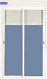Ventanastock Balconera Aluminio 1500×2185 Corredera Con Persiana PVC 2 hojas (marco y cajón persiana en kit)