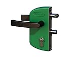 LOCINOX Verde LAKZ P1 Cerradura económica para puertas de jardín con carcasa de poliamida y mecanismo de acero inoxidable.