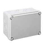 IDE EX161 IP65-IP67 Caja Estanca de Derivación con Tapa Opaca y Entradas Pretroqueladas, Gris, 116mm x 162mm x 76mm