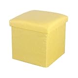 QFdd Banco De Almacenamiento para Sofá Tela De Lino Cubo Cajas Plegables Ahorra Espacio Ropa Libros Uguetes Hogar Artículos Cesta De Almacenamiento Reposapiés 38 * 38 * 38cm