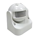 Detector de Presencia Infrarrojos Orientable, Idoneo para LED. Montaje en Pared en Superficie. Color Blanco.