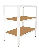 shelfplaza Home Estantería Blanca 90x80x40cm / estanterías Fuertes, estantería de 3 baldas, estanterías metálicas almacenaje, estantería de Metal insertable, Capacidad de Carga de 175kg