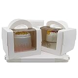 Cajas Para Pasteles, 15 Piezas Cajas Para Pastelería, Cajas Para Pasteles Con Ventana De Transparente, con Manija y Ventana De Exhibición, para Bodas, Cupcakes, Muffins (6 Pulgadas)
