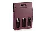 5 cajas para 3 botellas de vino verticales modelo bordolés, borgonota, robustas estrenas navideñas cartón acoplado y asa exterior 27 x 9 x 38,5 cm (altura) cm SKY VINACA