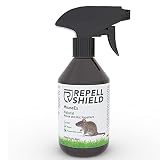 RepellShield Spray Ahuyentador de Ratas y Ratones con Aceite Esencial Menta - Ahuyentador de Ratones para Exterior e Interior - Alternativa Natural a Veneno para Ratones y Repelente Ultrasonico, 250ml