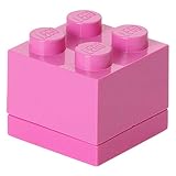 Room Copenhagen Minicaja de 4 espigas de Lego, Caja para tentempiés, Rosa, 4 knobs