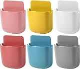 Julyee 6 Piezas Organizador para Mando a Distancia, Caja de Almacenamiento Mini Autoadhesivos de Pared para Guardar Télefonos Gafas Mandos a Distancia - 6 Colores