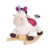 B. toys – Dilly Dally unicornio mecedor de madera – Mecedora Rocker – Suave juguete Montable para niños y bebés de 18 meses en adelante