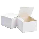 Switory Cajas de regalo de 25 piezas 12,5x12,5x9cm, cajas de regalo de papel Kraft con tapas para hacer manualidades,cajas de cartón para propuestas de dama de honor, regalos de boda blancos
