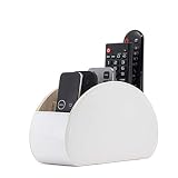 Organizador para mandos a Distancia de Piel 5 Bolsillos Soporte para Control Remoto IDE la Marca Homeze UK (Blanco)