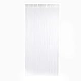 Cortina de hilos Fditt elegante y decorativa para puerta o para crear separaciones. Color plateado. 100 × 200 cm