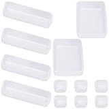 12pcs Caja De Almacenamiento De Cajones Divisorias Organizadores De CajóN Cajas PláSticas De Almacenamiento Organizador De Gabinete Para Dormitorio Vestidor Cuarto BañO Cocina Oficina Escritorio