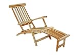 SAM Tumbona de Teca, Ajustable, Superficie Pulida, no ocupa Mucho Espacio. Ideal para Balcones, jardinos, Robusta Silla de jardín, posición acostada Muy cómoda