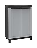 TERRY, Twist Black 680, Armario 2 Puertas, 1 Estante Interno, Gris/Negro, 1 Estantería