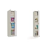 Habitdesign Armario Multiusos, 2 Puertas, Auxiliar, Acabado en Color Blanco, Medidas 58,5 cm (Ancho) x 180 cm (Alto) x 37 cm (Fondo) + 007141O Mueble Armario Multiusos, 1 Puerta