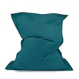 Bean Bag Bazaar - Cojín Gigante de poliéster para el Suelo, Color Verde Azulado, 140 cm x 110 cm, Resistente al Agua, para Uso en Interiores y Exteriores, 1 Paquete