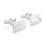 STERLL Gemelos de camisa de plata 925 con caja de joyas, ideal como regalo de hombre