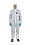 Ansell AlphaTec 1500 Model 138, Mono Desechable Hombre Mujer, Protección Quimica y Mecanica, Ropa Trabajo Impermeable, Bricolaje, Construcción, Pintura, Blanco, Size 3XL (1 Unit)