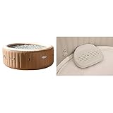 Intex 28428Ex - SPA Hinchable Burbujas 6 Personas, 1098 litros + 28502 - Asiento SPA 2 Alturas Y Antideslizante 47 X 36 X 22 Cm