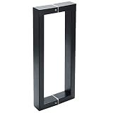 Sayayo Manijas de la puerta de empuje de acero inoxidable Tiradores de las puertas de granero corredizas internas Manijas cuadradas de dos vías, 11 pulgadas, negro mate, ELS2010-B