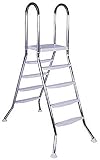Steinbach Piscina Escalera, Acero Inoxidable, 4 + 4 Peldaños, Plata, 018025