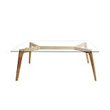 THE HOME DECO FACTORY Mesa, Madera, Transparent-Marron, 110 x 60 x 45 cm
