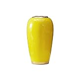 KDMB Florero de cerámica Amarillo, Sala de Estar Florero de Flores secas Florero Decorativo Moderno Centros de Mesa de florero Fuertes y duraderos (Color: Amarillo, Tamaño: 16 * 16 * 30 CM)