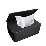 Caja para Toallitas Húmedas, Dispensador de toallitas de pañal Caja, Caja de Servilletas, Bebé Caso Titular Caja, Pañales de Bebé Mojado Tejido Caja (Negro)