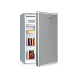 Klarstein Delaware nevera - 76 litros de capacidad, eficiencie energética de clase E, 2 baldas, congelador de 4 litros, compartimento para botellas de hasta 2 litros, plateado/gris