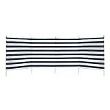Aktive - Paravientos 4 paneles rayas azules, 3.2 x 2.5 x 1.24 m