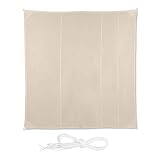 Relaxdays, Beige, Toldo Vela Cuadrado, Impermeable, Protección Rayos UV, con Cuerdas para tensar, 5 x 5 m