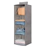 Organizador Armario Colgante de 4 baldas-Estantería Colgante almacenaje para Ropa-Organizador Armario de Ropa-Estantería para Armario de Tela-Tamaño 30x30x80cm