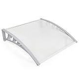 Marquesina para Puerta de Entrada, plástico, Aluminio, marquesina en Arco de Escritorio, marquesina, Transparente, toldos para Ventanas (60x100cm)