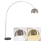 LANMOU Lámpara de Pie Arco Regulable, Lámpara de Piso Ajustable Altura Extensible Curvada con Control Remoto y Interruptor de Pie, Base de Mármol, Luz de Lectura para Salon, Dormitorio, Estudio y Leer