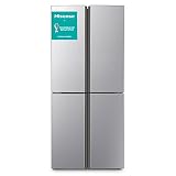 Hisense RQ515N4AC2 - Frigorífico Americano 4 puertas, Total No Frost, Capacidad Neta 467 L, 1.81 m Alto, Acero, Multi Air Flow, Cajón con control de Humedad, Silencioso