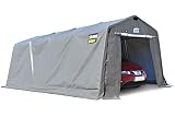 Garden Point Carpa Garaje Store Boss 3,3 m x 6,2 m Antracita| Resistente al Agua | Fabricada en Acero galvanizado y Cubierta de Polietileno | Fácil Montaje