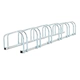 HOMCOM Aparcamiento 5 Bicicletas Soporte Aparcar Bici Suelo y Pared Garaje Almacenamiento Acero (5 Bicicletas)
