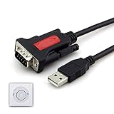 ZHITING Cable USB RS232 DB9 Puerto Serie 9 Pin,USB a RS-232 Macho (9 Pines) DB9 Cable Serie,Adecuado para ordenadores, cajas registradoras, módems, escáneres, compatible con Win7/Win8/Win10.(1,5 m)