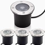 Foco Suelo Led Lámpara de Subterránea 3W 3000K Blanco Cálido Impermeable IP67 AC85-265V 270LM LED Foco empotrable al Aire Libre luz paisaje decorativa al aire libre [Clase de eficiencia energética A+]