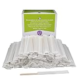 500 Paletinas de Madera envueltos Individualmente en Papel de 11 cm. Palitos de café Desechables, Palitos removedores de café biodegradables. Agitadores de café.