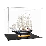 Tingacraft Acrílico Vitrina Cristal Grande (40 x 36,5 x 35 cm) para Barco Maquetas Figura 30cm 1/6, Cristal Caja Metacrilato Expositor para Colecciones
