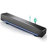 Altavoces HiFi PC, Estéreo 3D, con Cable 3.5mm Connector, Móviles Tablets TVs Ordenador Portátil/Sobremesa MP3-MP4 Videojuegos, Sistema de Sonido Envolvente, 2 Colores(Negro)